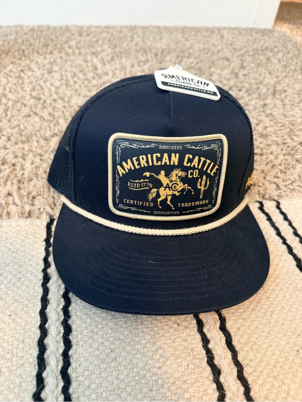 American Cattle Co. Navy Rope-Trim Trucker Hat